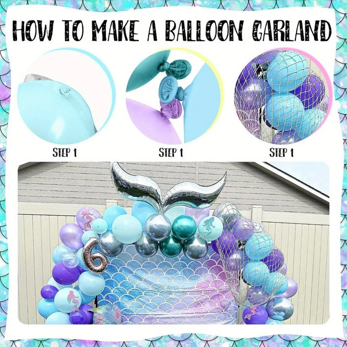 102Pcs Mermaid Balloon Wreath Arch Kit For Wedding Engagements Birthdays Anniversaries - Indoor And Outdoor Party Decorations