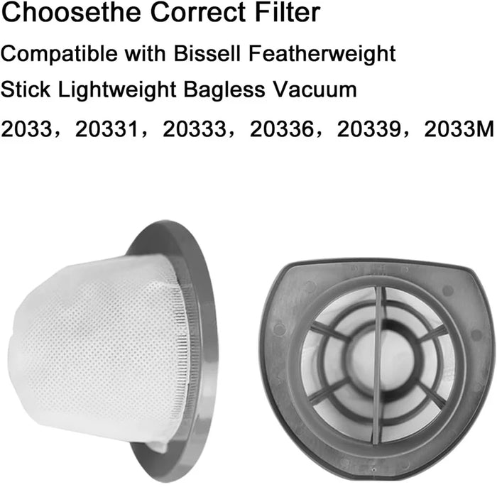 4 Pieces 2033 Vacuum Filter Compatible With Bissell Featherweight Stick Lightweight Bagless Vac 2033 20331 20333 20336 20339 2033M