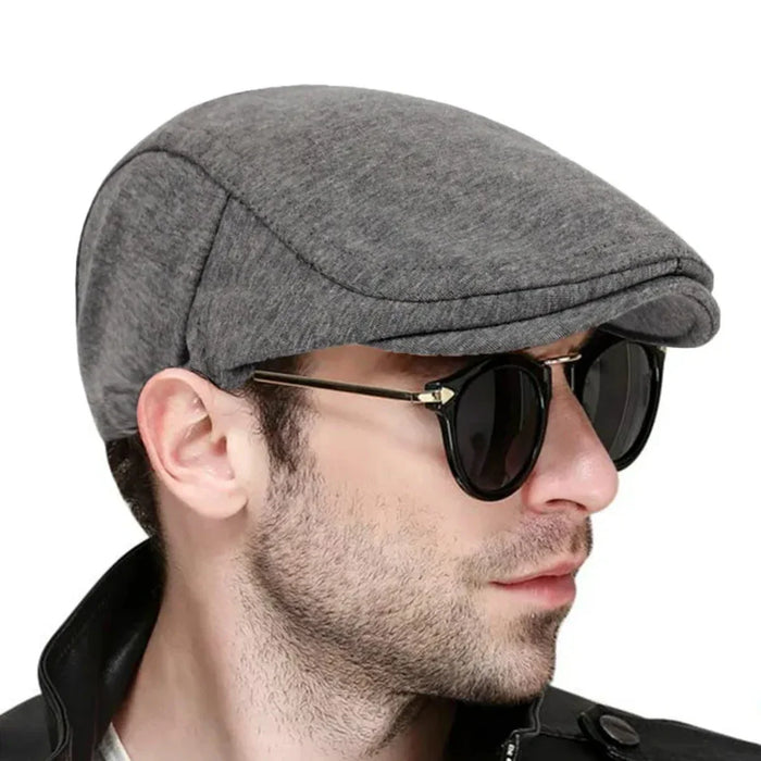 Men Solid Color Newsboy Cap Adjustable British Painter Hat For Spring / Autumn