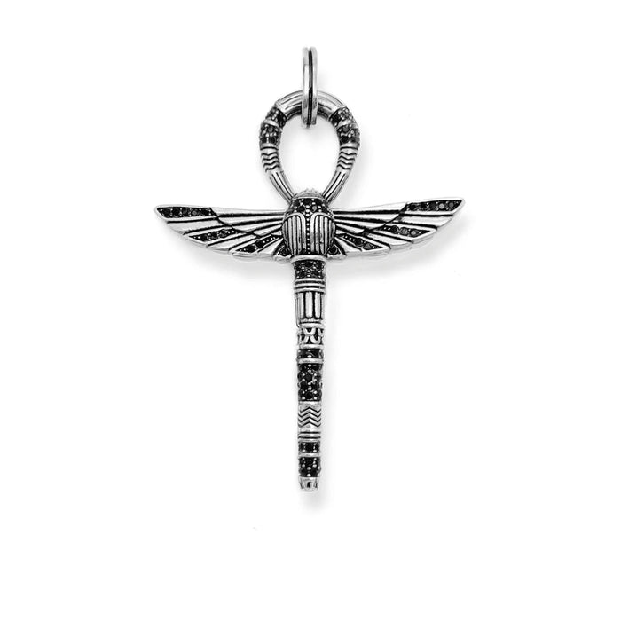 925 Sterling Silver Ankh Cross Pendant With Scarab Ethnic Jewelry For Men & Women
