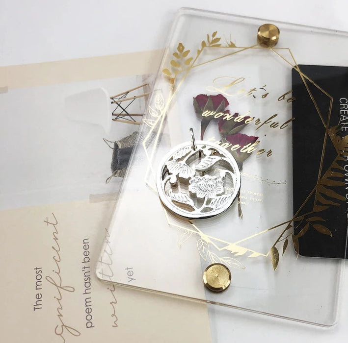 925 Sterling Silver Flower Ornament Pendant Glam Jewelry Trendy Gift For Women