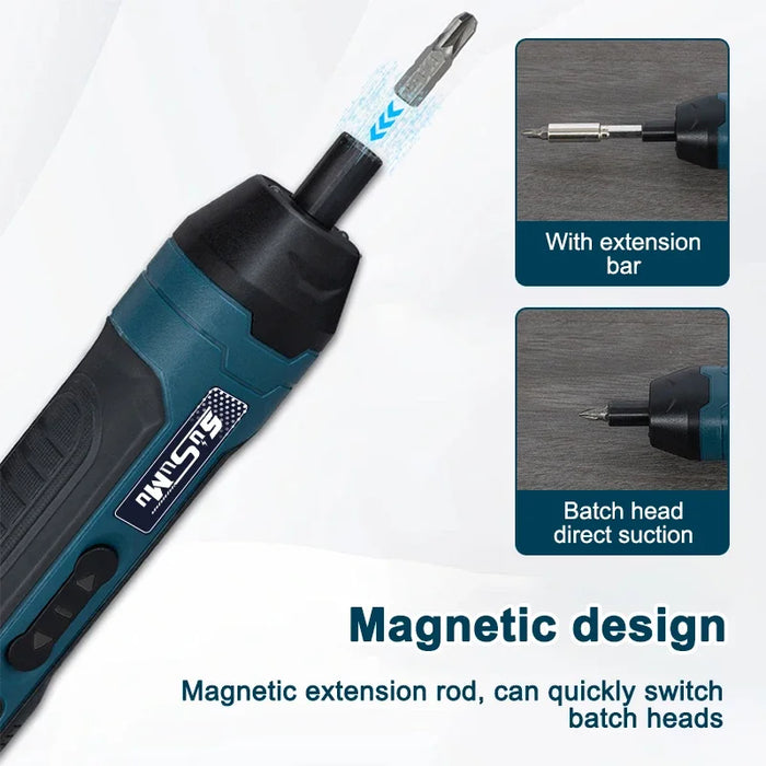 Compact Cordless Screwdriver Set 1300Mah Rechargeable Drill Bits For Household Repairs