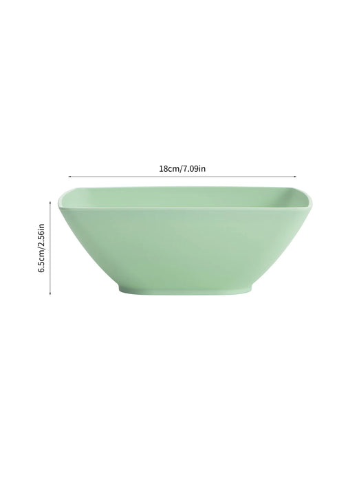 2 / 6 / 12 Piece Reusable Large Plastic Green Square Bowls Ideal For Soup Noodles Oatmeal