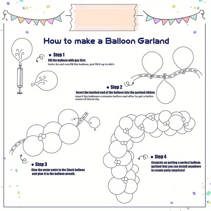 140Pcs Navy Blue Silver And White Balloon Wreath Arch Kit For Birthday Decorations Anniversaries Graduations Home Decor