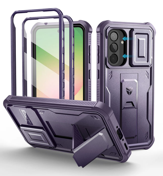 For Samsung Galaxy A56-5G Heavy Duty Military Grade Protection Shockproof Case With Bulit-In Magnetic Slide Camera Case