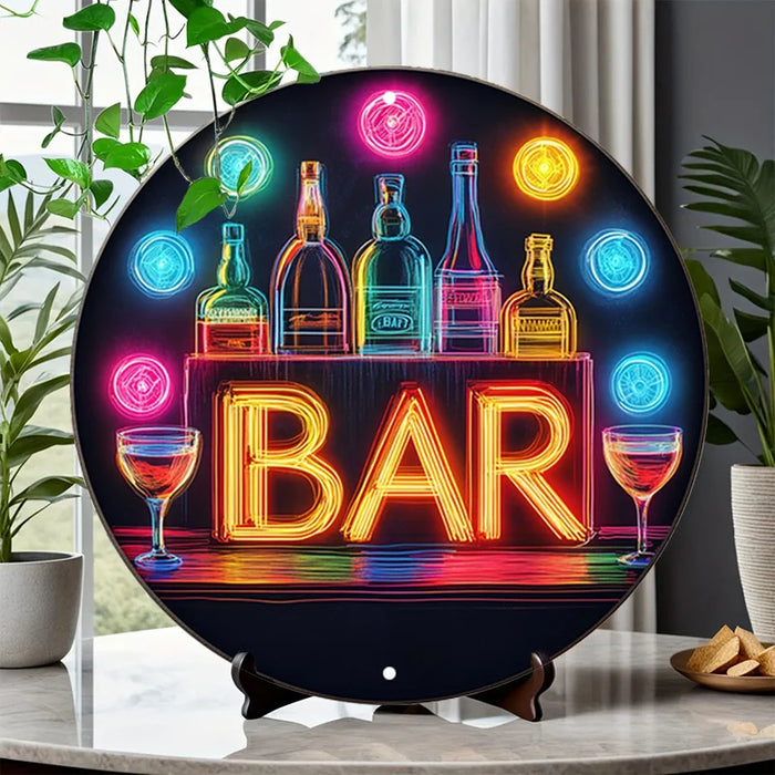Retro Round Bar Sign For Cafe Or Beach House Decor
