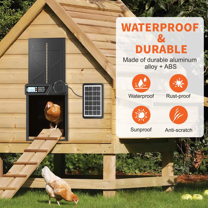 Timer Solar Chicken Coop Door Anti Pinch & Durable