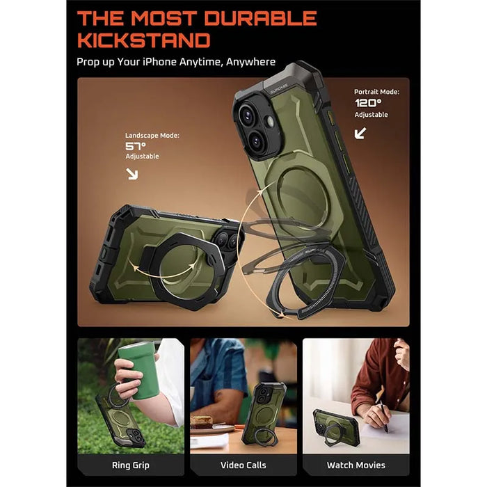 For Iphone 17 Ub Grip Heavy Duty Rugged Magnetic Magsafe Phone Case With Stand & Camera Control Capture Button