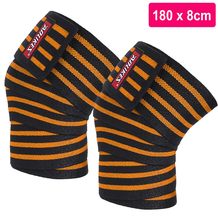 2 Pack Flexible Knee Wraps For Weightlifting Support For Squats Leg Press & Cross Training