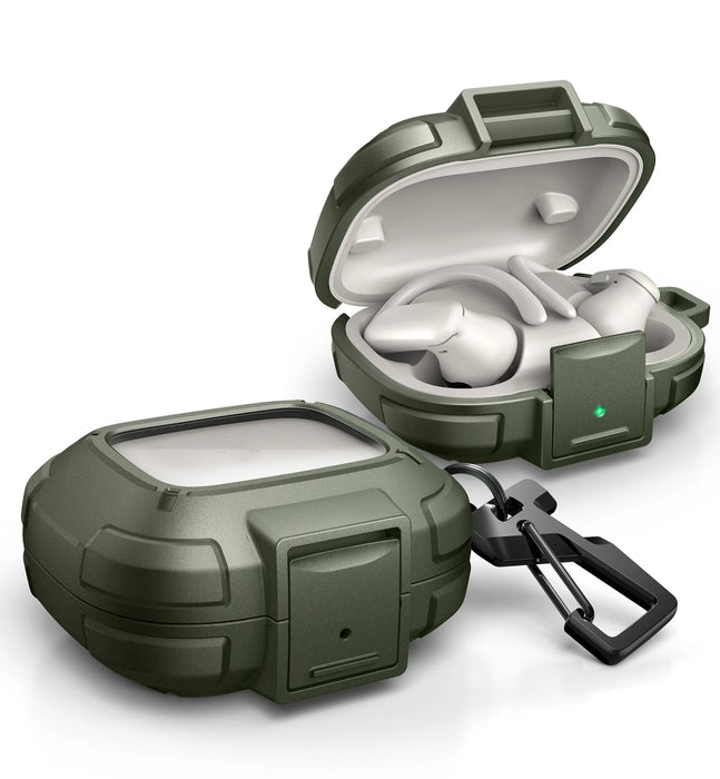 For Beats Powerbeats Pro 2 Rugged Bumper Tpu Shockproof Clear Case With Secure Lock Carabiner & Keyring & Cleaner Kit