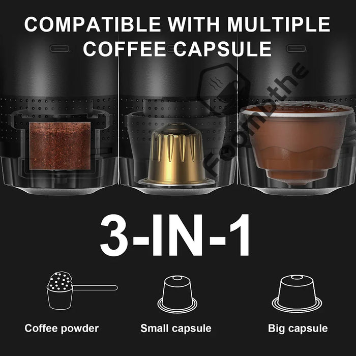 3-In-1 Portable Wireless Espresso Coffee Maker For Car & Home