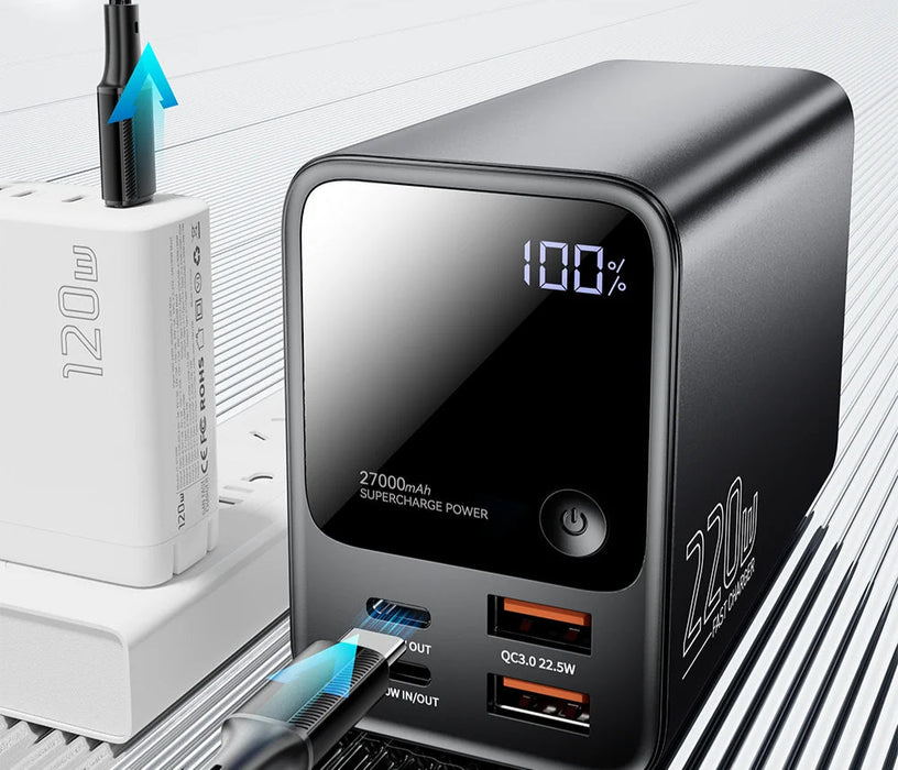 100W Power Bank 27000Mah Pd Fast Charging Portable Powerbank For Laptop Xiaomi Macbook Pro Fast Charge External Battery