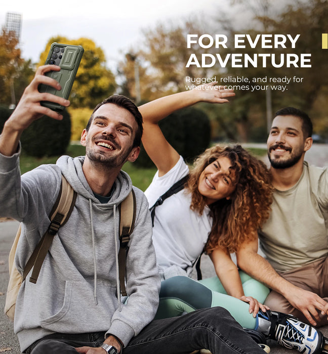 For Samsung Galaxy S25 / S25 Plus / S25 Ultra 2025 Full Body Shockproof Camera Case & Built-In Screen Protector Kickstand