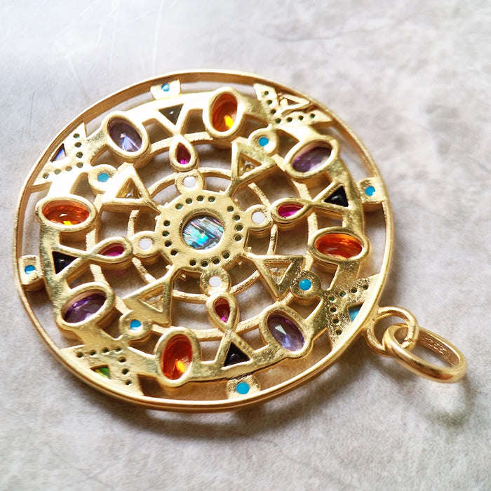 925 Sterling Silver Bohemian Nature Amulet Pendant Golden Gift For Women