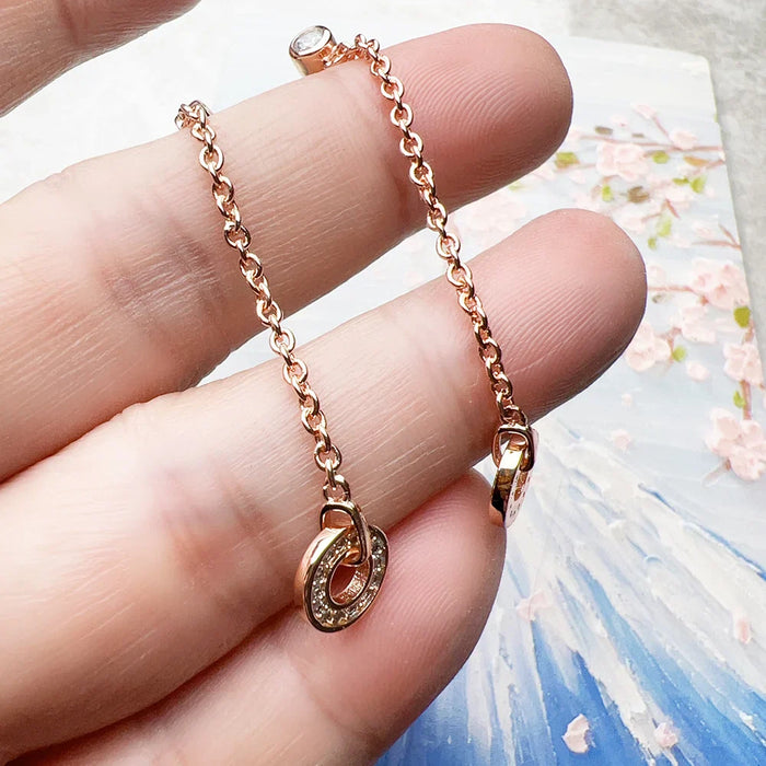 925 Sterling Silver Romantic Gift Rose Gold Drop Earrings