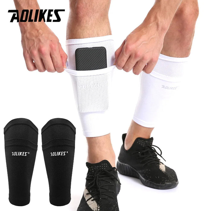 Pair of Breathable Shin Pads For Football Kids Boys Men