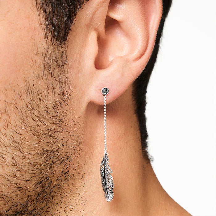 925 Sterling Silver Boho Feather Earrings Jewelry