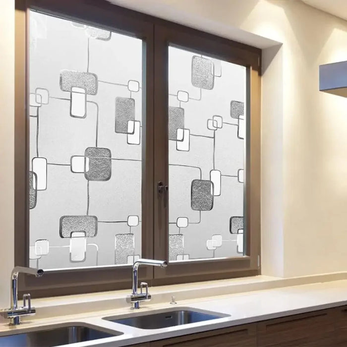 Electrostatic Square Knot Window Film - No Glue Frosted Insulating Blackout