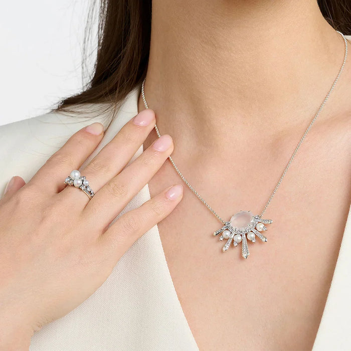 925 Sterling Silver Stunning Sun Necklace & Ring Set For Women