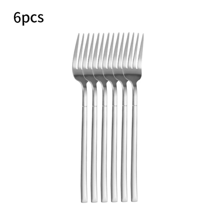 6 / 30 Piece Stainless Steel Tableware Set High End Silver Cutlery For Kitchen & Restaurant