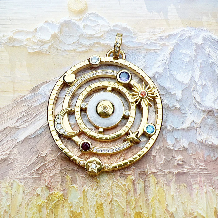 925 Sterling Silver Galactic Love Talisman Pendant Energy Charm For Women