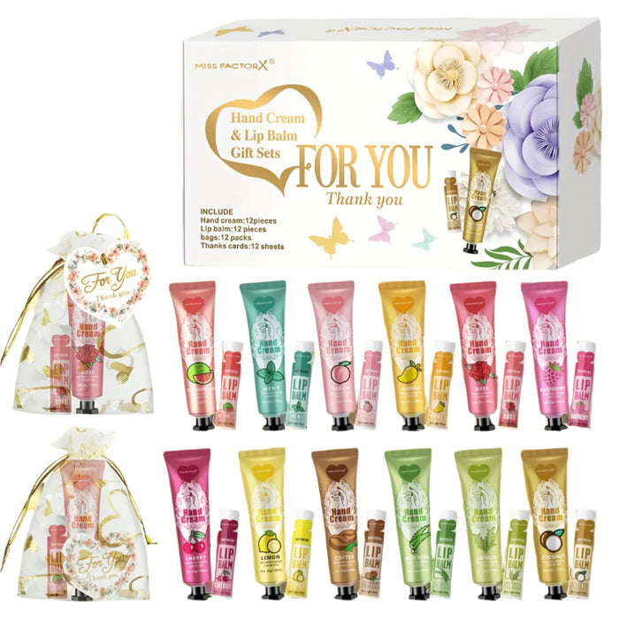 12 Piece Hand Care Set With Lip Balm Net Bag And Thank You Card