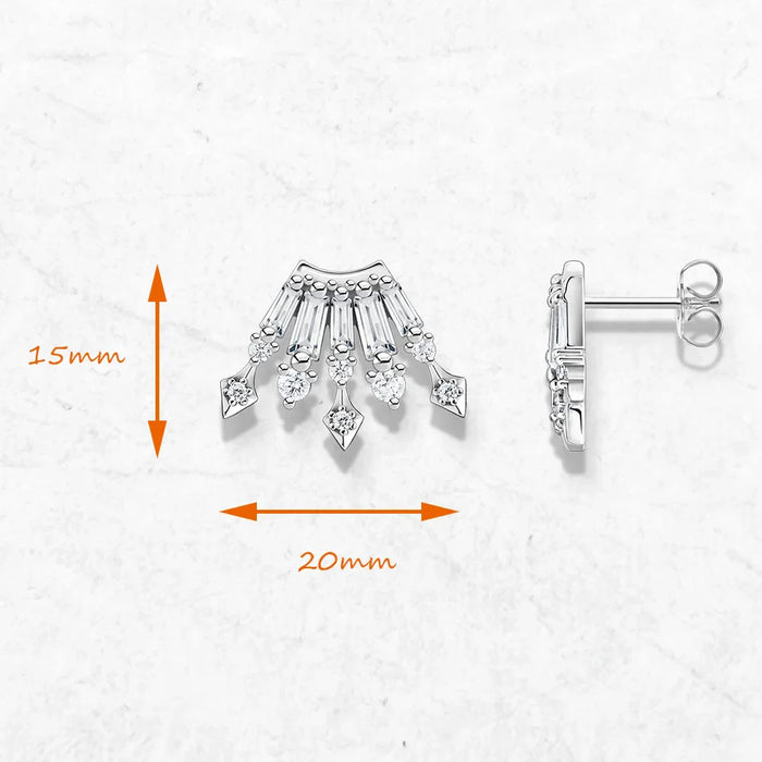 925 Sterling Silver Winter Sun Stud Earrings For Women