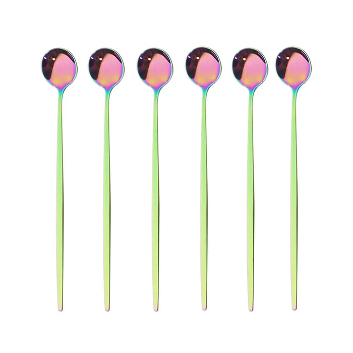 6 Piece Stainless Steel Dessert Spoon Set For Coffee Tea And More