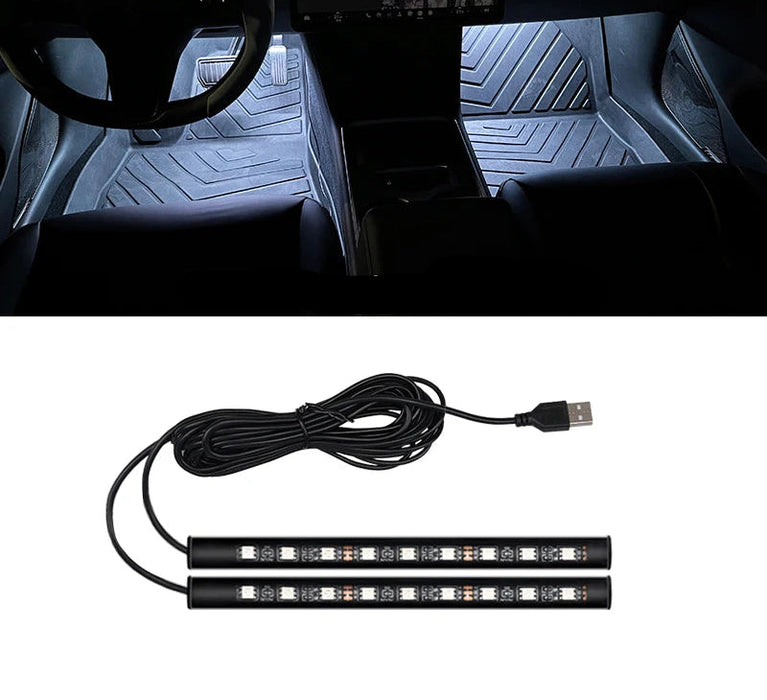 9 Led Car Interior Ambient Mood Foot Light Usb Decorative Atmosphere Lamp 12V