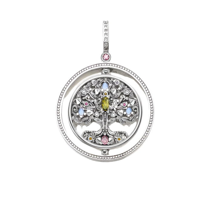 925 Sterling Silver Rotating Tree Of Life Pendant Personal Lucky Gift For Women