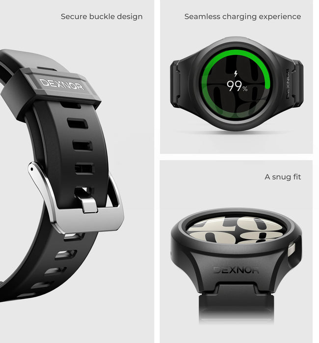 For Samsung Galaxy Watch 6 With Case 40Mm Adjustable Watch Band Rugged Grade Shockproof Uni-Body Design Case