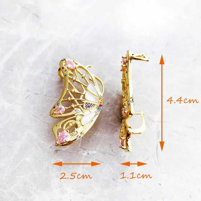 925 Sterling Silver Boho Butterfly Ear Cuff Earrings For Women