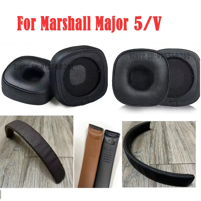 Replacement Ear Pads For Marshall Major V / 5 Headphones Ear Cushions / Covers / Earmuffs / Pillow Leather Headband Compatible