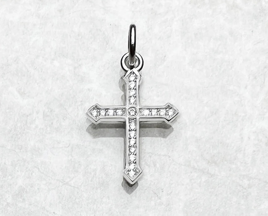 925 Sterling Silver Vintage Cross Pendant With Zircon Women & Men Gift