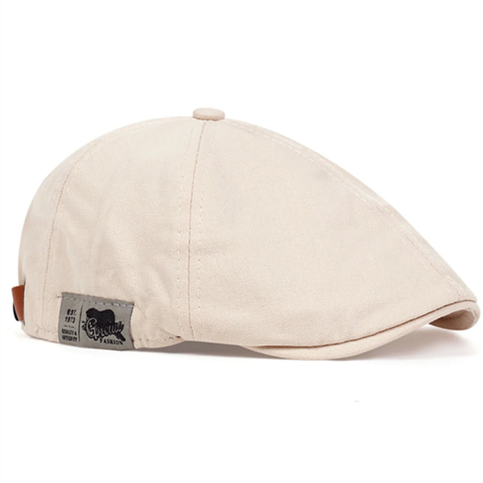 Men Side Letter Sticker Newsboy Cap Adjustable British Painter Hat For Spring And Autumn Hip Hop Beret Peaked Cap