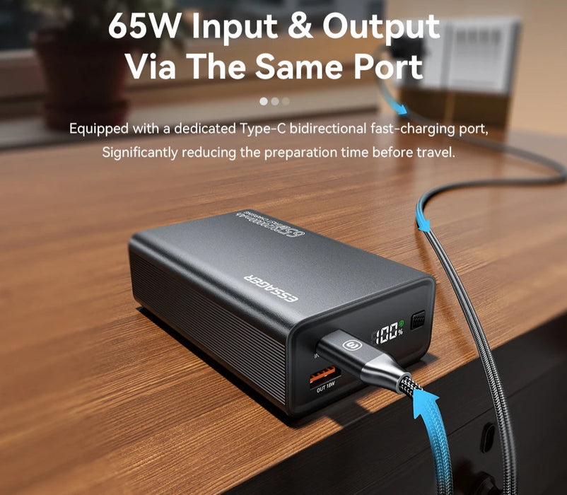 Power Bank 20000Mah Portable Pd 65W Fast Charging Mobile Phone External Battery Powerbank For Phone Laptop Tablet Mac