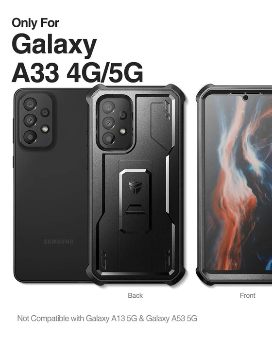 For Samsung Galaxy A33 5G Full Body Bumper Military Grade Armor Shockproof Hard Case With Built-In Screen Protector