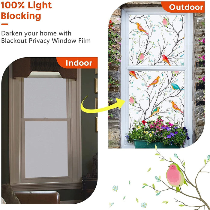 Vibrant Birds Glass Sticker - Thermal-Insulation & Privacy Protection