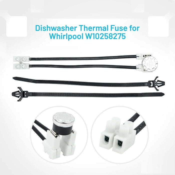 W10258275 Dishwasher Bimetal Thermal Fuse For Whirlpool & Kenmore Dishwashers - Replaces 661663 Ps2360984 Ap4423189