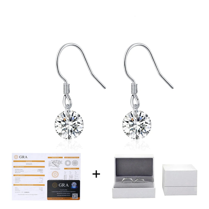 925 Sterling Silver Dazzling 1Ct D Colour Moissanite Earrings
