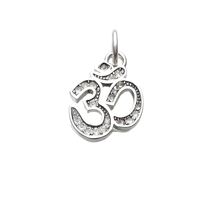 925 Sterling Silver Vintage Om Mani Padme Hum Pendant Yoga Jewelry Gift