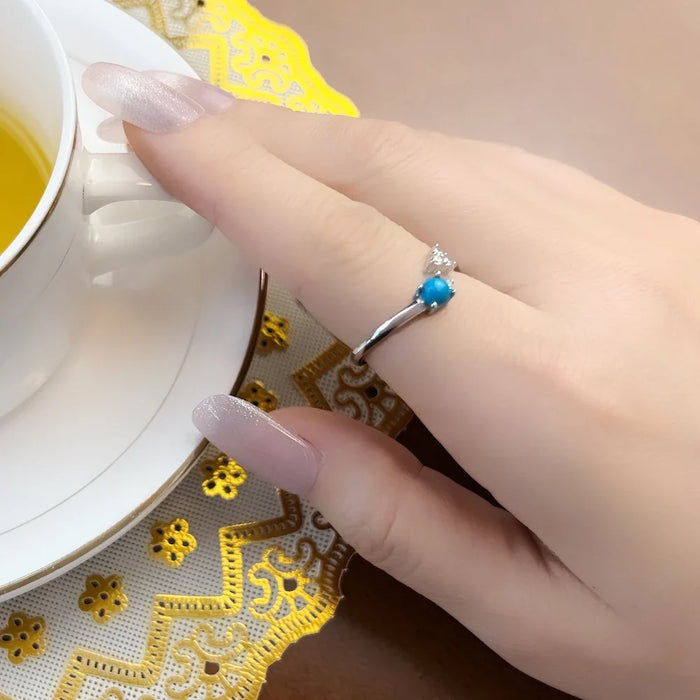 925 Sterling Silver Ocean Spirit Ring Trend Blue Arrow Design