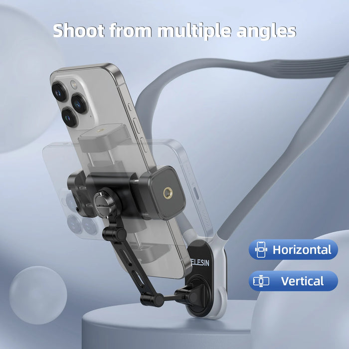 360 Degree Rotation Neck Mount Phone Clip For Iphone Samsung Huawei Xiaomi Fits Most Phones