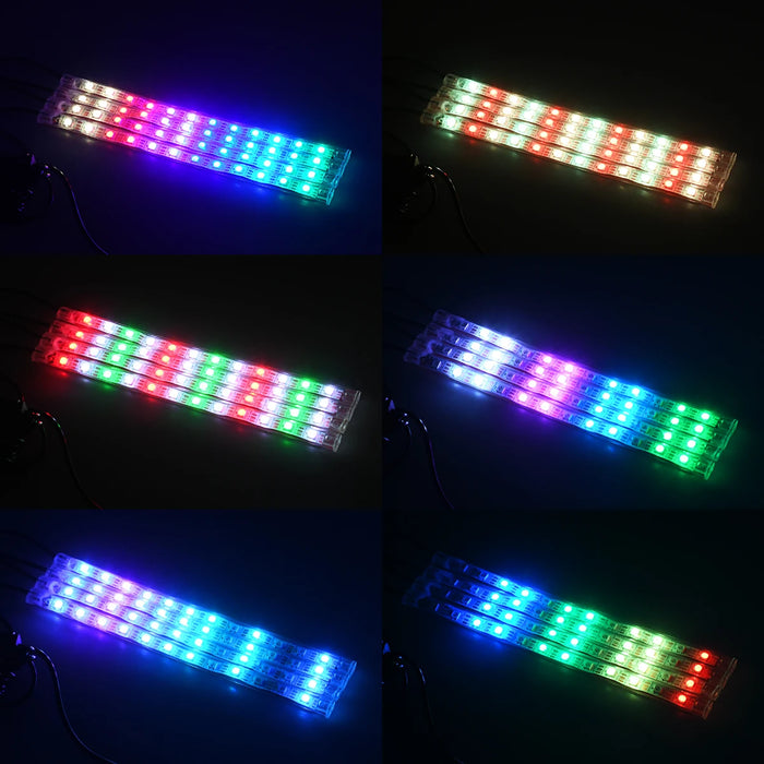48Led Usb Car Foot Light Strip Music Control App & Button Switch Full Colour Atmosphere Decor 5V