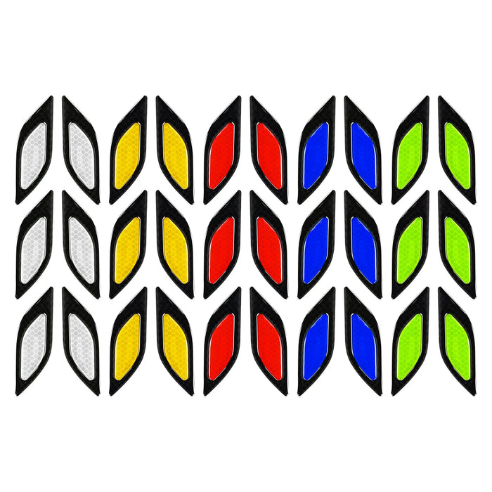 6Pcs Reflective Carbon Fiber Sticker For Car Safety