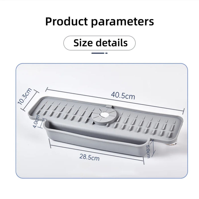 Silicone Kitchen Sink Splash Guard And Draining Mat Keep Countertops Dry