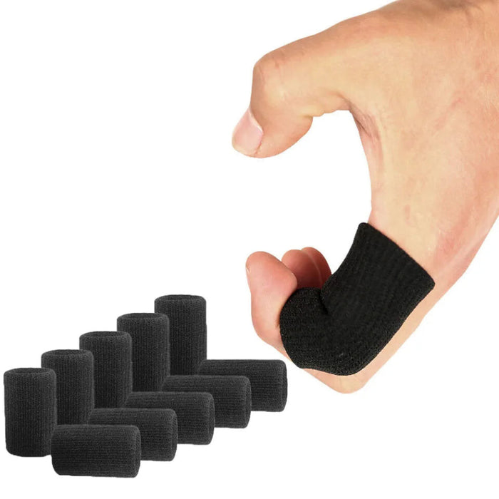 10Pcs Elastic Finger Sleeves For Basketball Volleyball Badminton Sports Safety Thumb Brace