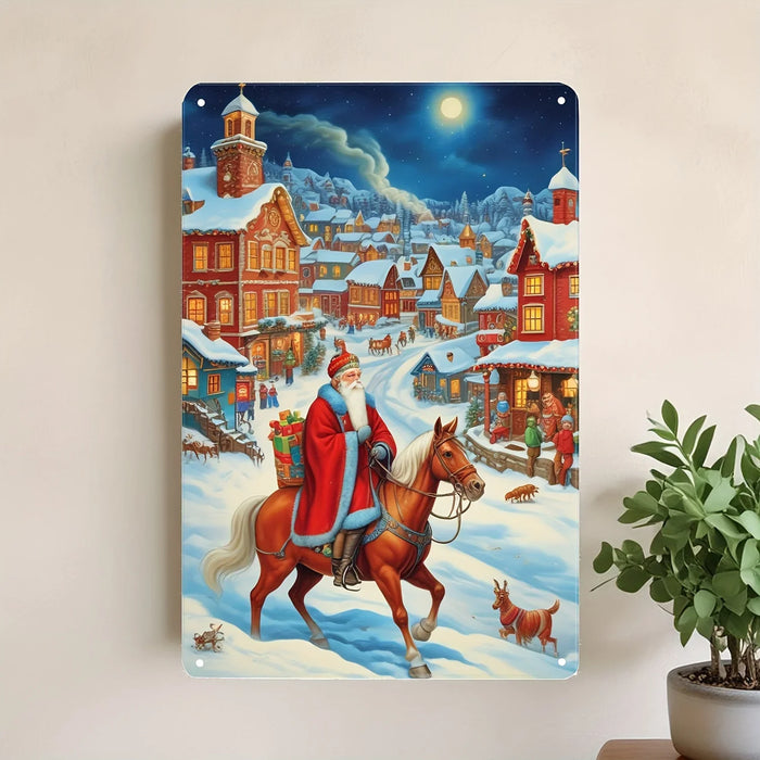 Seasonal Tin Wall Art Festive Hanging Decor