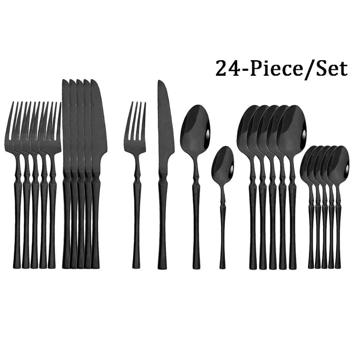 24 Piece Stainless Steel Cutlery Set For Kitchen Dining