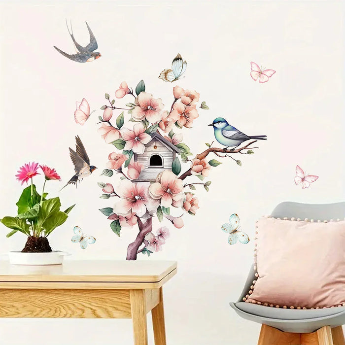Watercolour Flower & Bird Wall Stickers For Home Decor